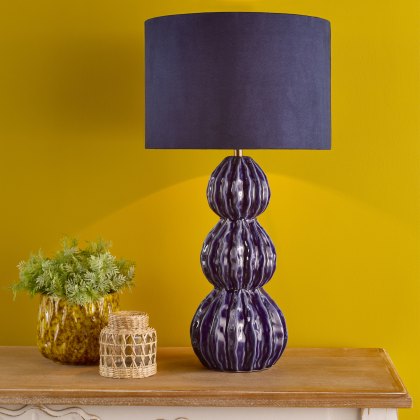Dar - Lorelai Ceramic Table Lamp Blue With Shade