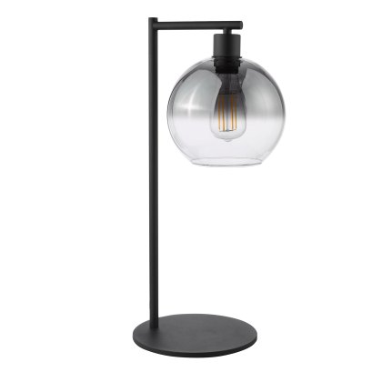 Dar - Lycia Table Lamp Matt Black and Smoked Ombre Glass Dar - Lycia Table Lamp Matt Black and Smoked Ombre Glass