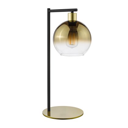 Dar - Lycia Table Lamp Satin Gold and Gold Ombre Glass