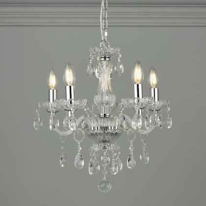 Laura Ashley - Harriet 5 Light Crystal Polished Chrome Chandelier