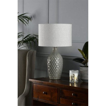 Laura Ashley - Heathfield Ceramic Table Lamp Gloss Grey With Shade