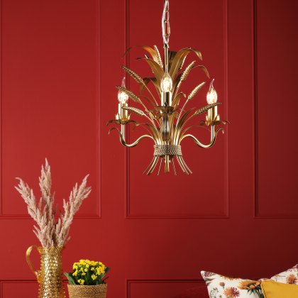 Dar - Phaedra 3 Light Pendant Gold
