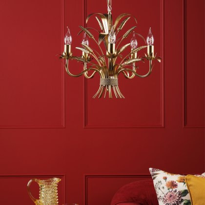 Dar - Phaedra 5 Light Pendant Gold