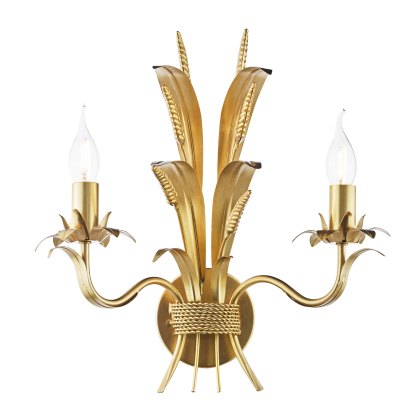 Dar - Phaedra 2 Light Wall Light Gold