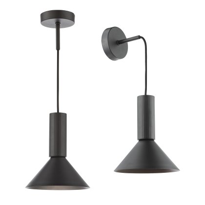 Dar - Ragnar Pendant/Wall Light Satin Black