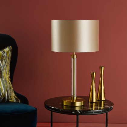 Dar - Sylvester Table Lamp Antique Brass and Glass Base Only