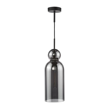 Dar - Tao Pendant Matt Black and Smoked Glass