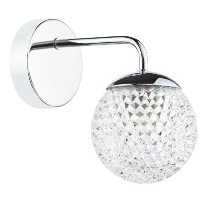 Dar - Teva Wall Light Polished Chrome and Faceted Acrylic IP44