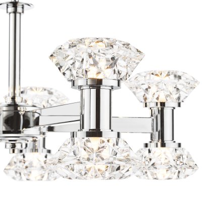 Dar - Tiana 10 Light Armed Pendant Polished Chrome