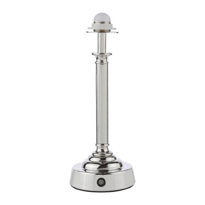 Dar - Virgil Rechargeable Table Lamp Polished Nickel Base Only LED