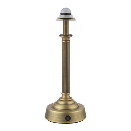 Dar - Virgil Rechargeable Table Lamp Matt Antique Brass Base Only LED