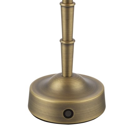 Dar - Wyman Rechargeable Table Lamp Matt Antique Brass Base Only LED