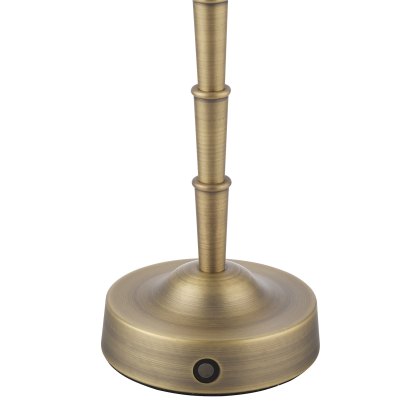 Dar - Wyman Large Rechargeable Table Lamp Matt Antique Brass Base Only LED