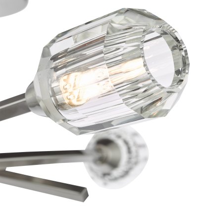 Dar - Zonda 3 Light Semi-Flush Brushed Nickel and Crystal
