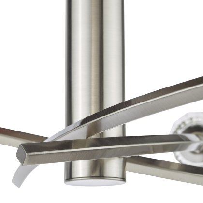 Dar - Zonda 3 Light Semi-Flush Brushed Nickel and Crystal