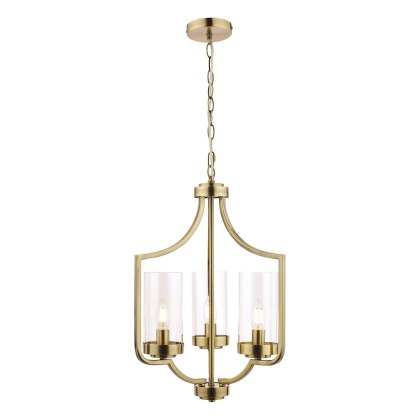 Laura Ashley - Joseph 3lt Chandelier Antique Brass Glass