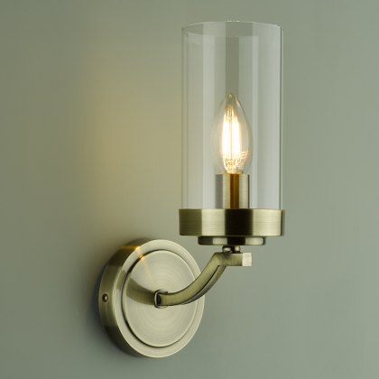 Laura Ashley - Joseph Wall Light Antique Brass Glass