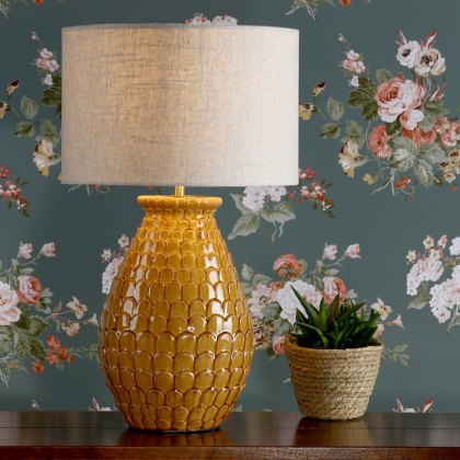 Laura Ashley - Liza Ceramic Table Lamp Orange With Shade
