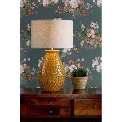 Laura Ashley - Liza Ceramic Table Lamp Orange With Shade
