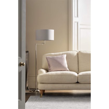 Laura Ashley - Marlowe Swing Arm Floor Lamp Polished Nickel With Shade