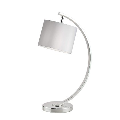 Laura Ashley - Noah Table Lamp Brushed Chrome with White Shade