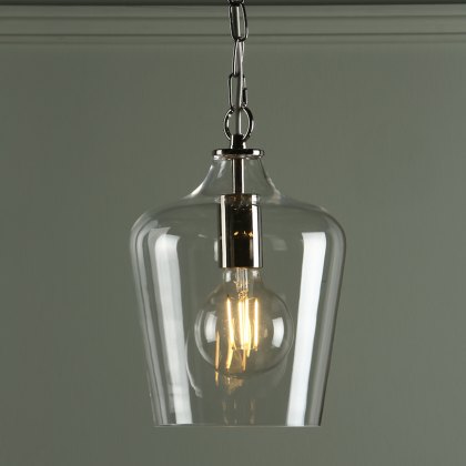 Laura Ashley - Ockley Pendant Polished Chrome Glass