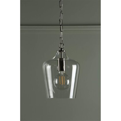 Laura Ashley - Ockley Pendant Polished Chrome Glass