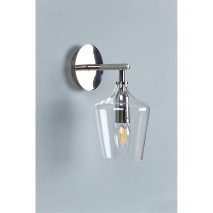 Laura Ashley - Ockley Wall Light Polished Chrome Glass