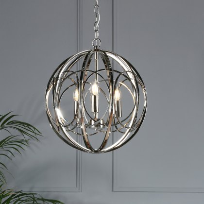 Laura Ashley - Orbital 3lt Pendant Polished Nickel