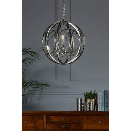 Laura Ashley - Orbital 3lt Pendant Polished Nickel