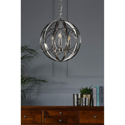 Laura Ashley - Orbital 3lt Pendant Polished Nickel