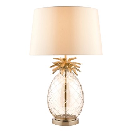 Laura Ashley - Pineapple Large Table Lamp Champagne Cut Glass With Shade Laura Ashley - Pineapple Large Table Lamp Champagne Cut Glass With Shade