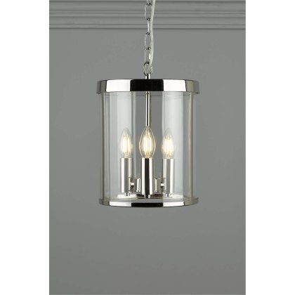 Laura Ashley - Selbourne 3lt Lantern Polished Nickel Glass