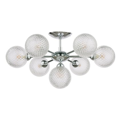 Laura Ashley - Atherton 7lt Semi Flush Polished Chrome Glass