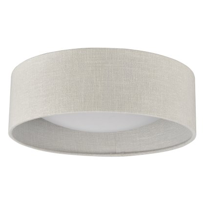 Laura Ashley - Bacall 2lt Flush Silver Linen Shade Laura Ashley - Bacall 2lt Flush Silver Linen Shade