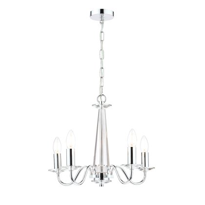 Laura Ashley - Blake 5 Light Chandelier Cut Glass Polished Chrome