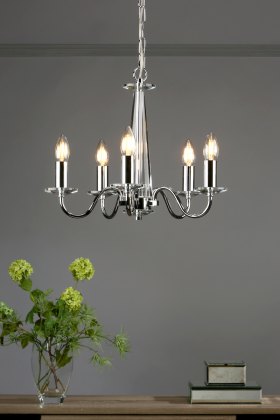 Laura Ashley - Blake 5lt Chandelier Cut Glass Polished Chrome