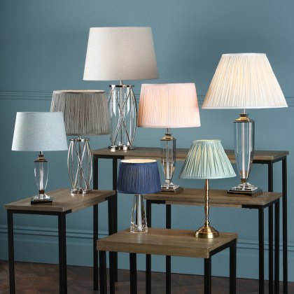 Laura Ashley - Carson Small Table Lamp Polished Nickel Crystal Base Only