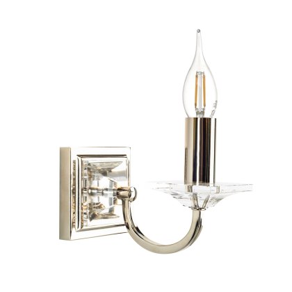 Laura Ashley - Carson Wall Light Polished Nickel Glass Laura Ashley - Carson Wall Light Polished Nickel Glass