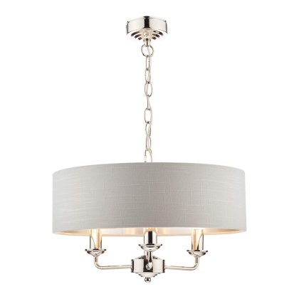 Laura Ashley - Sorrento 3lt Pendant Polished Nickel With Silver Shade