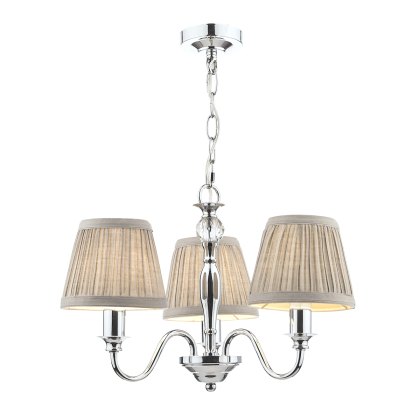 Laura Ashley - Ellis 3 Light Pendant Polished Chrome With Shades Laura Ashley - Ellis 3 Light Pendant Polished Chrome With Shades
