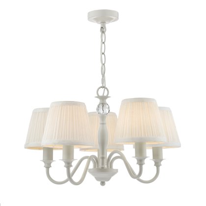 Laura Ashley - Ellis 5lt Pendant Grey With Shades