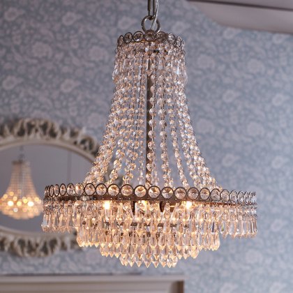Laura Ashley - Enid 5 Light Chandelier Polished Nickel