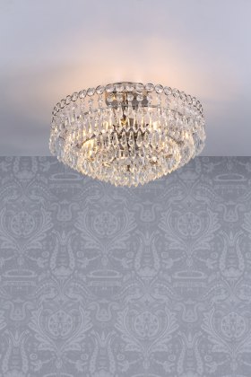 Laura Ashley - Enid 5lt Semi Flush Polished Nickel Crystal