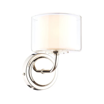 Laura Ashley - Southwell Wall Light Polished Nickel Glass Shade