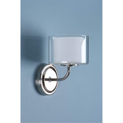 Laura Ashley - Southwell Wall Light Polished Nickel Glass Shade