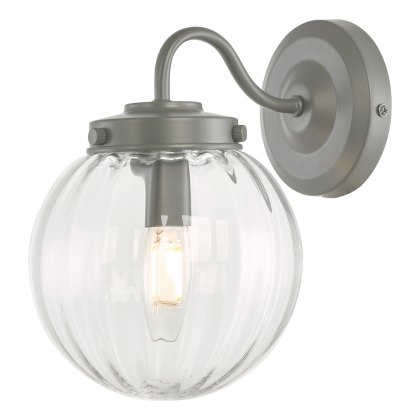 Laura Ashley - Georgie Outdoor Wall Light Matt Grey Glass IP44