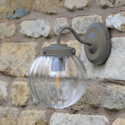 Laura Ashley - Georgie Outdoor Wall Light Matt Grey Glass IP44