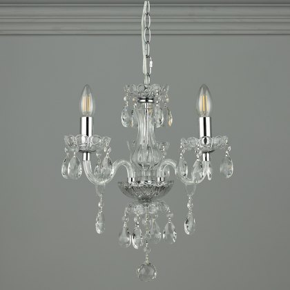Laura Ashley - Harriet 3 Light Crystal Chandelier