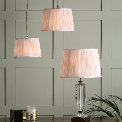 Laura Ashley - Hemsley Pleated Silk Shade Pink (8 inch)